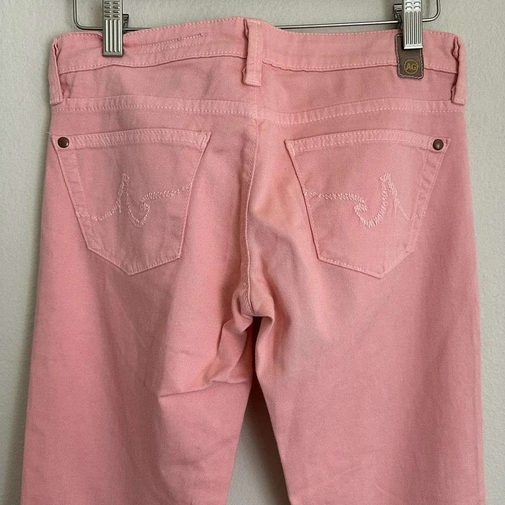 AG Adriano Goldschmied The Dietrich Flare Jeans Womens 26R Pink Low Rise Stretch